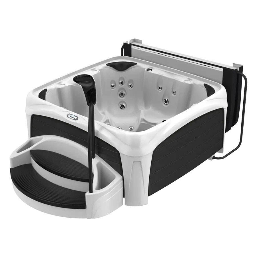 White Diamond Spa with Black Panels