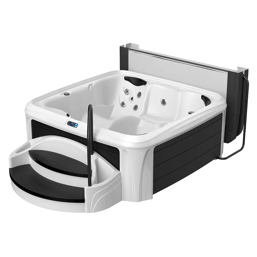 White Diamond Spa with Black Panels